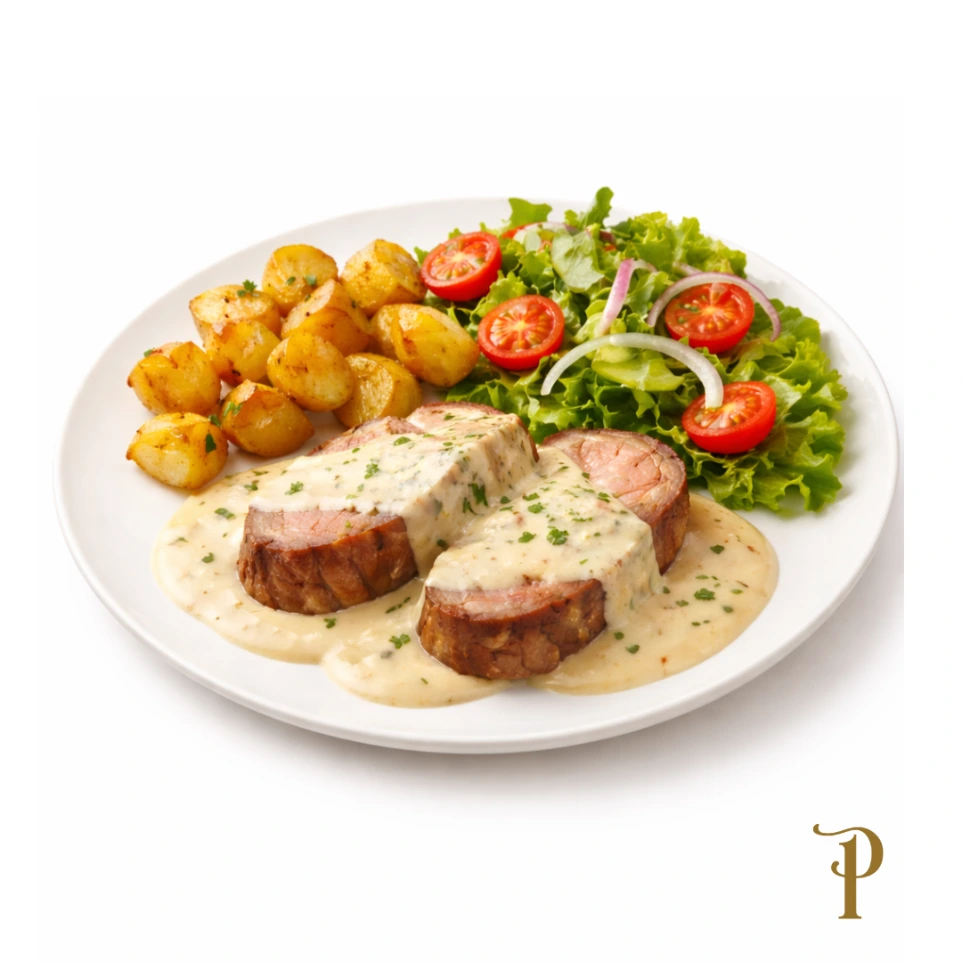 [7010] Solomo en salsa de 3 quesos